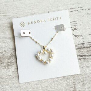 Kendra Scott Gold White Pearl Short Necklace - Ashton Heart